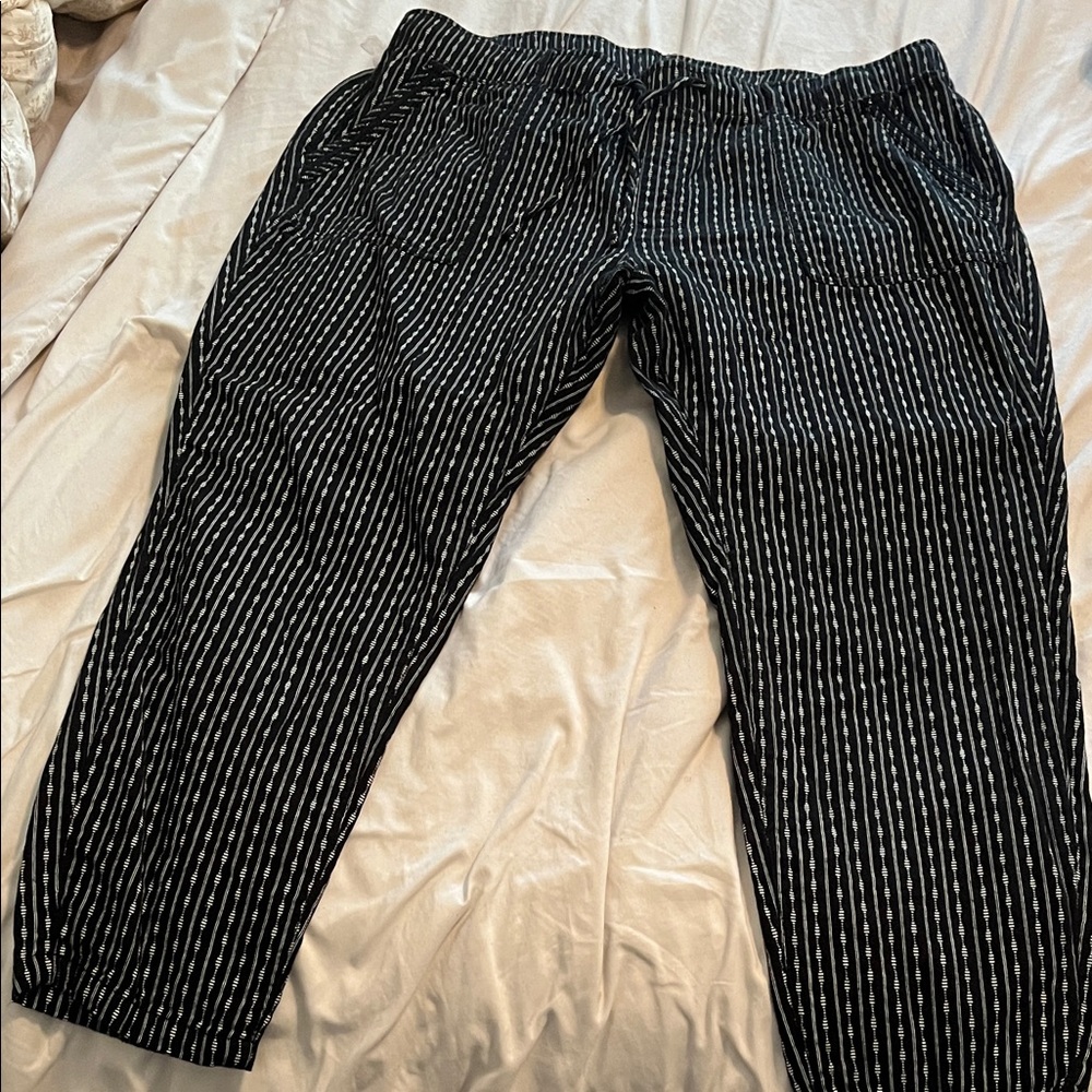 Women’s Black and White Striped Pants